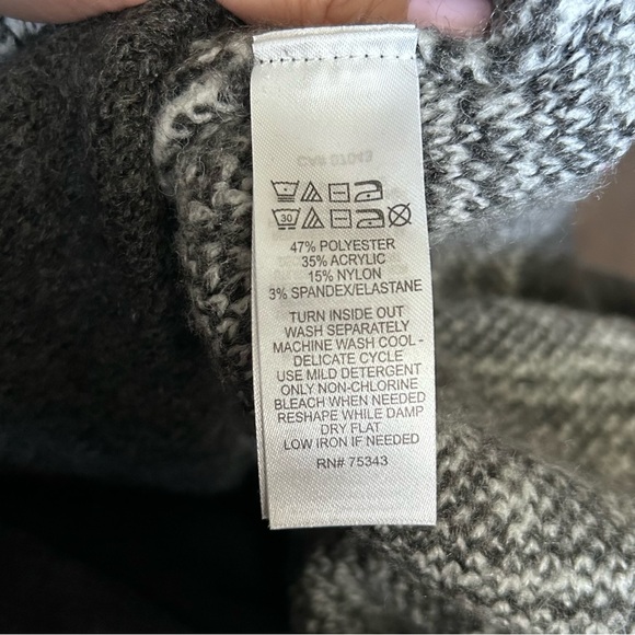 Aspen Fair Isle Hooded Open Front Duster Cardigan Sweater Size XL - Picture 6 of 6